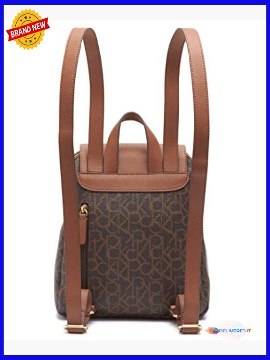 Monogram Leather Flap Backpack with Anti-Theft Pocket main image 5
